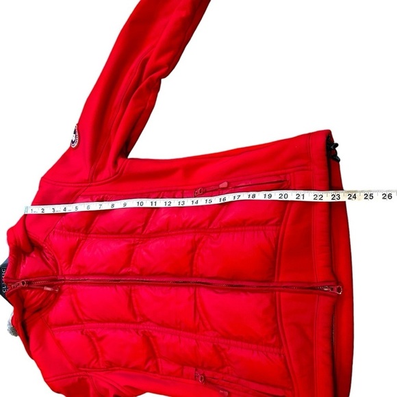 Canada Goose Women's Hybridge Hoodie- Down Filled Polartec Jacket- Red- Small - Picture 15 of 15